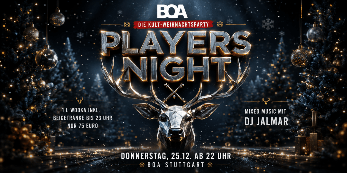 Die Kult-Weihnachtsparty in der Boa -Players Night – Fr, 25.12.2026